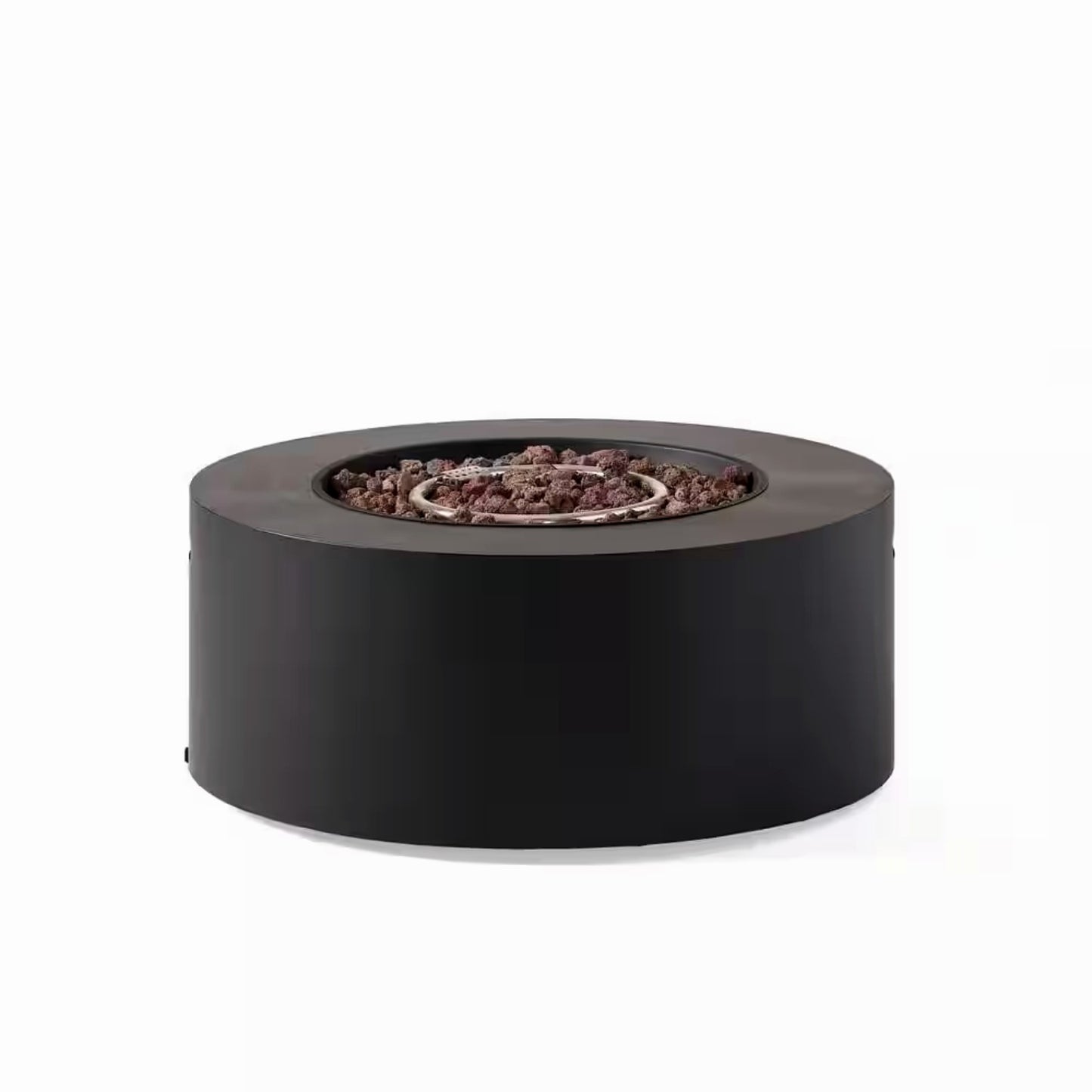 32 In. W X 13.5 In. H Iron Propane Gas Burning round Outdoor Patio Fire Pit in Dark Grey